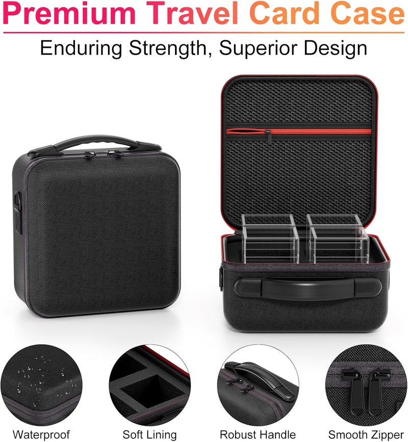 Proijeut Card Deck Box with Portable Case, 4 Pack Clear Commander Deck Box with 4 Dividers, Holds 400+ Double Sleeved Cards, Fit for MTG, YuGiOh, TCG - Image 4